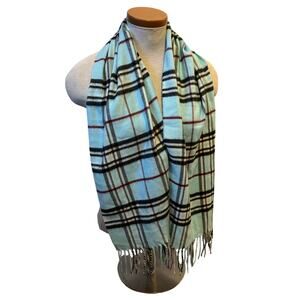 Cashmink Blue Plaid Scarf